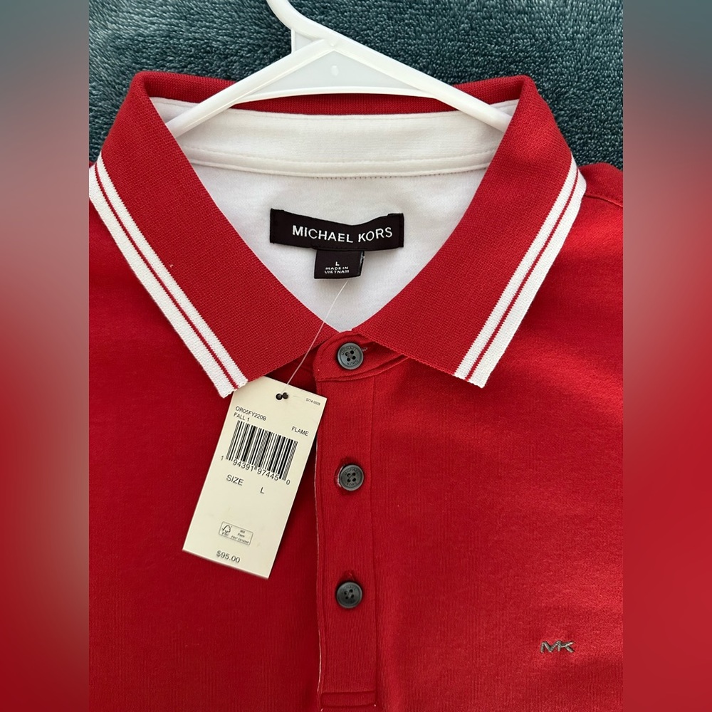 Micheal kors men’s red polo shirt